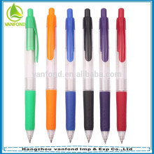 cheapest price plastic logo pen with rubber grip